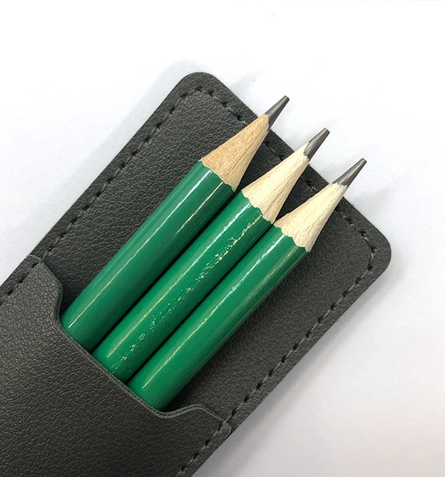 3 Bleistifte in Stiftetasche