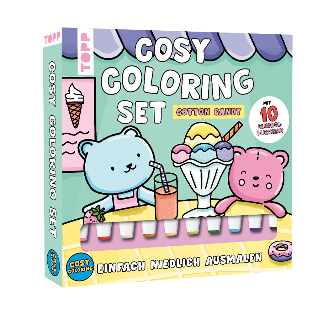 Cosy Coloring „Cotton Candy“ Ausmalset - Einfach niedlich ausmalen