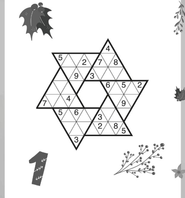 Sudoku Adventskalender Beispiel in Sternenform