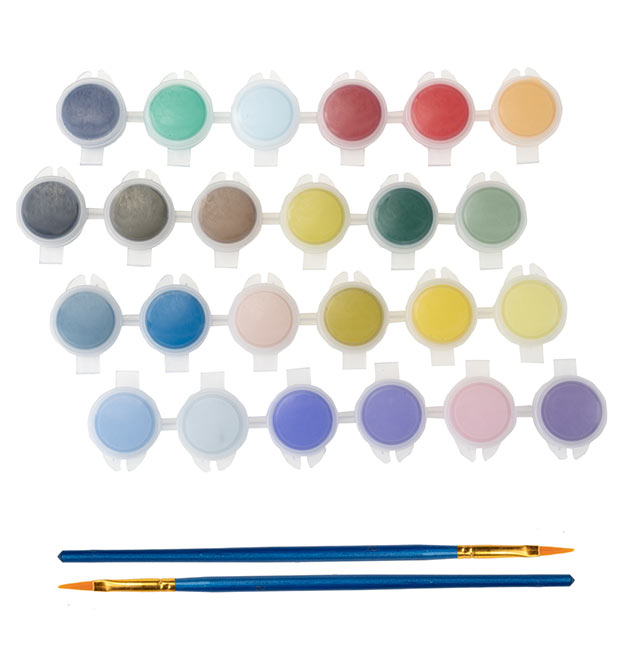 Pinsel und Farben für Malen nach Zahlen