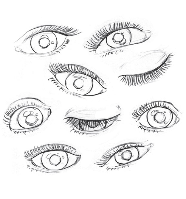 Einfach verschiedene Augenformen zeichnen 
