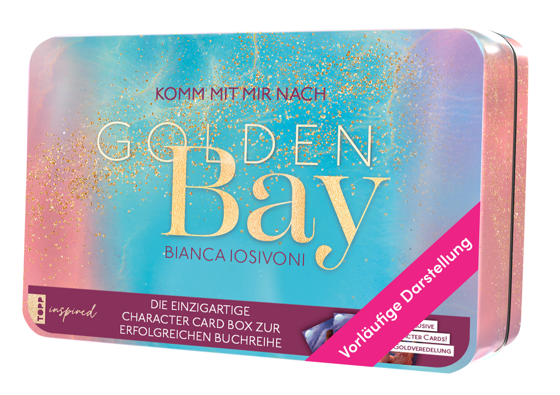 Golden Bay Character Card Box – Metalldose Mit 8 Exklusiven Sammelkarten (Goldfolie), Leporello & Sticker – Limitierte Edition
