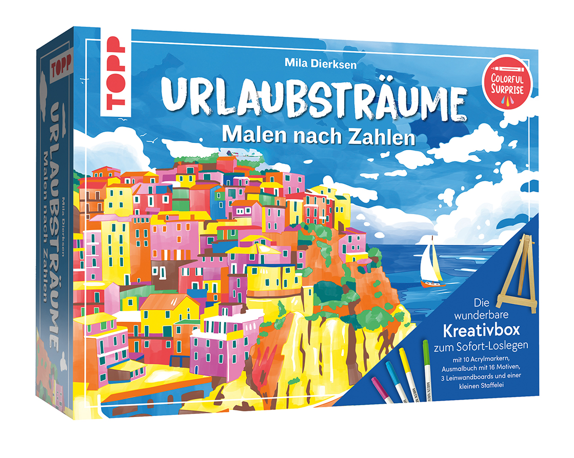Die wunderbare Kreativbox Malen nach Zahlen - Urlaubsträume