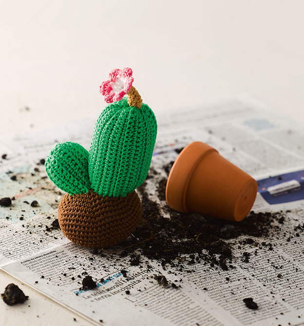 Kaktus Pflanze gehäkelte Miniatur. Topfpflanze. Grüner - .de