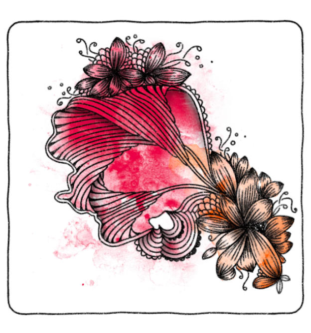 Blume mit Zentangle® zeichnen lernen