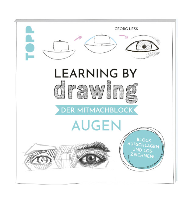 Zeichnen lernen-Set mit Learning by Drawing Augen Mitmachblock