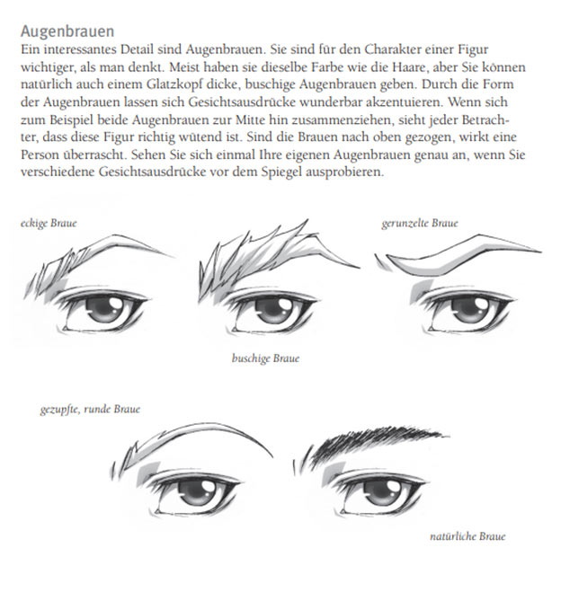 Augenbrauen eines Manga zeichnen einfach