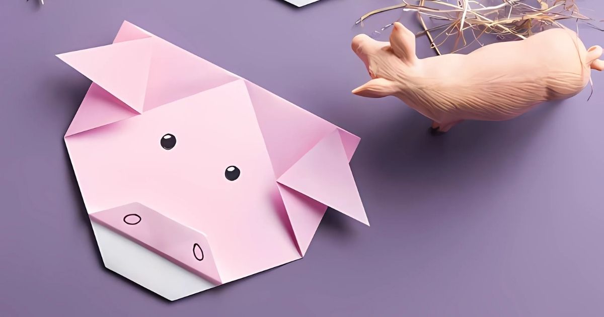 Glücksschwein Anleitung – Origami Tiere falten
