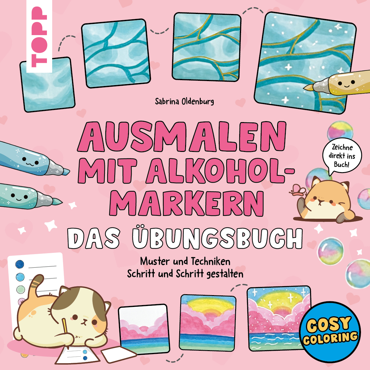Ausmalen mit Alkoholmarkern - das Übungsbuch