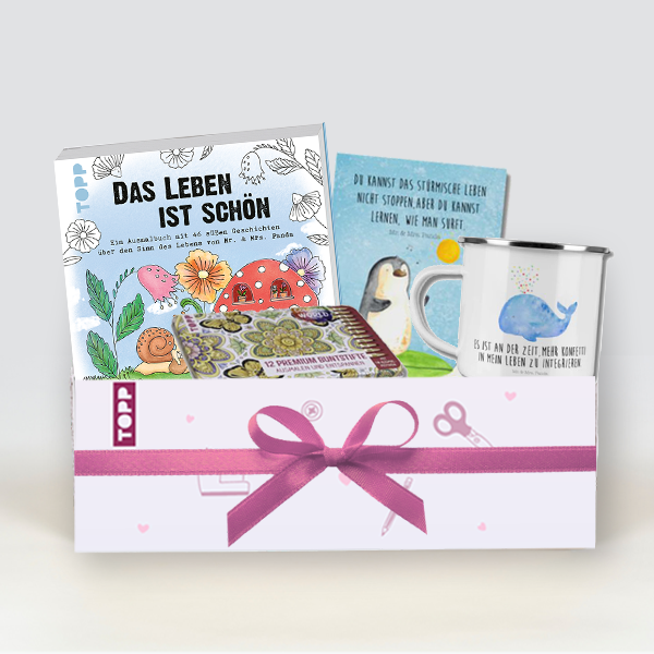 Geschenkset "Das Leben ist schön" mit Mr. & Mrs. Panda