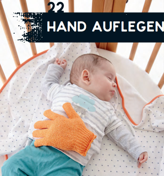 Schwangerschaft Tipp: Handschuh mit Reis statt Handauflegen beim Baby