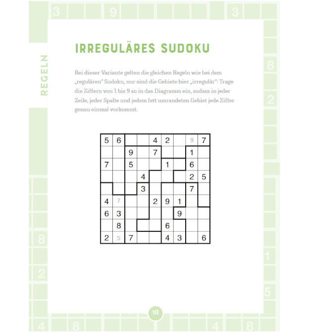 Irreguläres Sudoku aus Buch