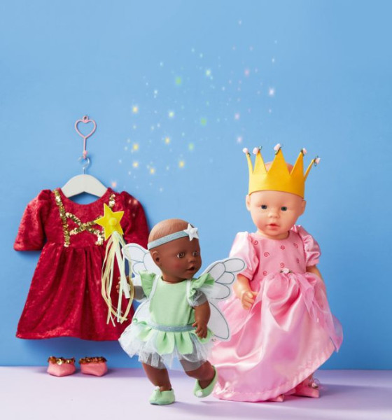 Puppen-Nachthemd Für 20-25cm Puppen - Rosa Mit Prinzessin Motiv